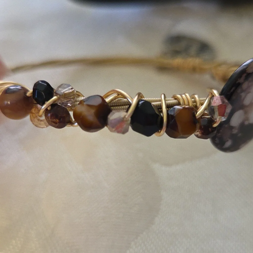 Handwoven Wire & Bead Bracelet